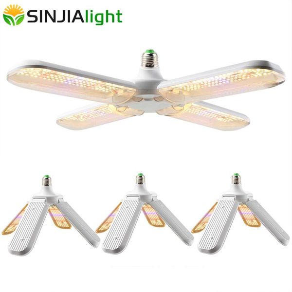 

grow lights 4pcs/lot foldable plant lamp led full spectrum phytolamp growing bulb warm fitolamp for flowers seedling growbox