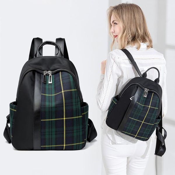 

backpack multicolour nylon women female eye-splice schoolbag for teenage girls double front pocket mochilas