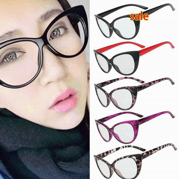 

fashion retro women eyeglasses frame cat eye clear lens lady glasses 1