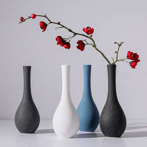 

vases originality vase decoration home modern grind ceramic tableaccessories blue gray black