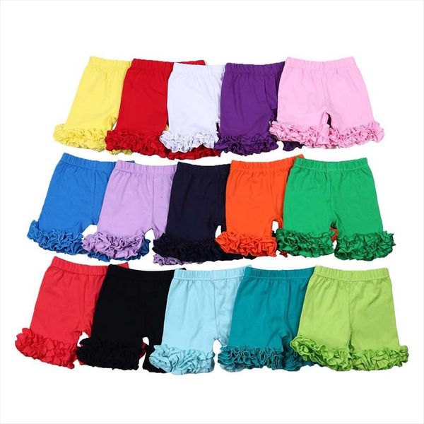 

girls shorts icing ruffle for little girl 100% cotton safety pants summer cute underwear children 12m 8years, Black