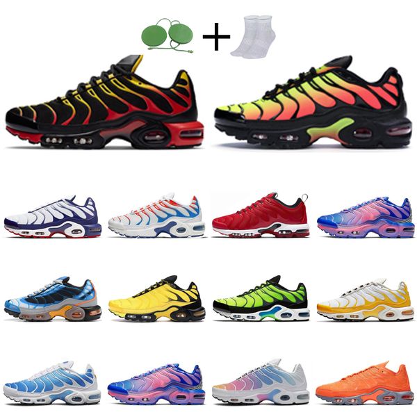

2021 tn trainer mens running shoes triple black volt gradient university red men women sports sneakers, White volt