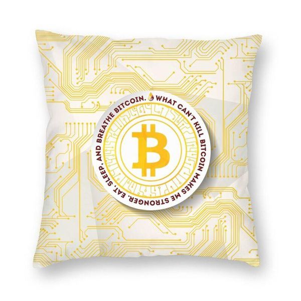 

cushion/decorative pillow eat sleep cushion cover sofa home decor cryptocurrency blockchain btc lover square 45x45cm