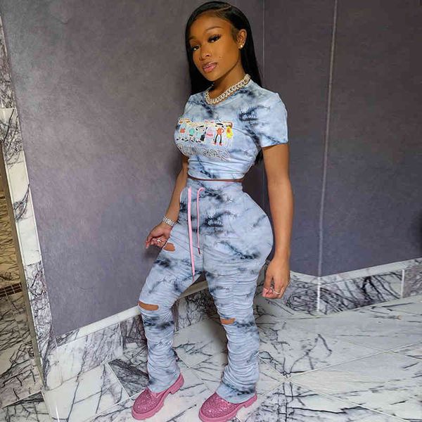 

tracksuits set of two pieces piled up joggers pants print training cutting trench sweat ladies'suits 2 piece in the fashionable sweatsu, Gray