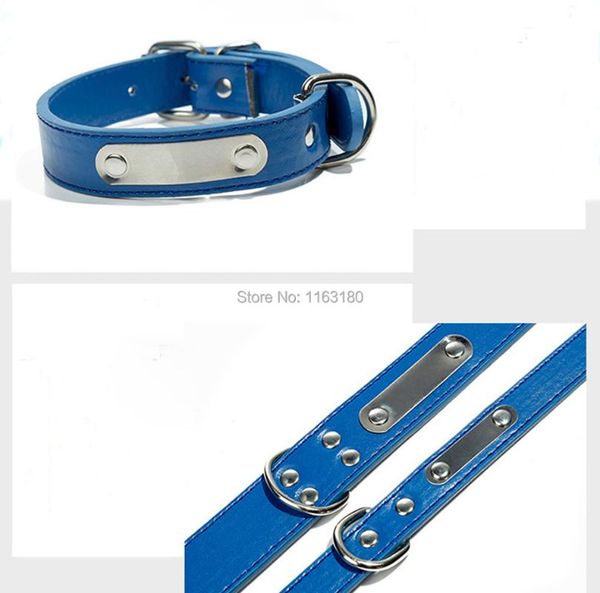

dog collars & leashes 100pcs/lot personalized engraved collar custom leather puppy cat pet id tag for small medium dogs