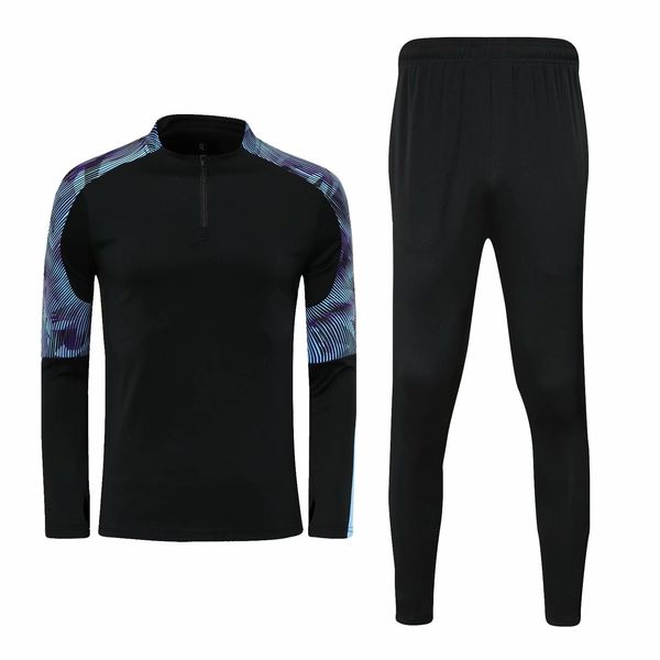 

#b09 can be customized soccer tracksuit track kit running jacket chandal training suits sports wear and trousers, Black