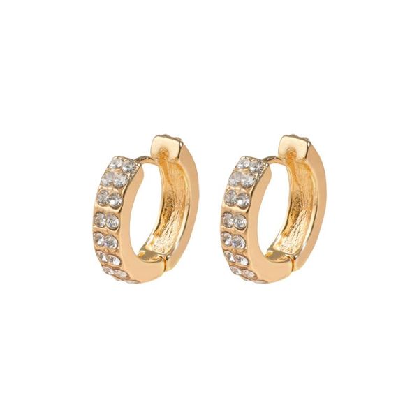 

fashion multicolor rhinestone hoop earrings for women boho statement cubic zirconia cz small round party bridal jewelry & huggie, Golden;silver