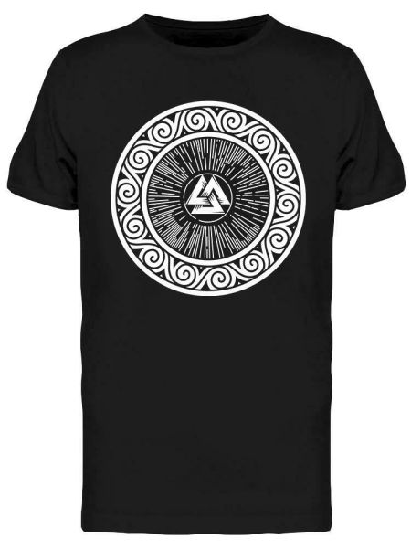 

ancient round celtic design tee men's -image by shutterstock, White;black