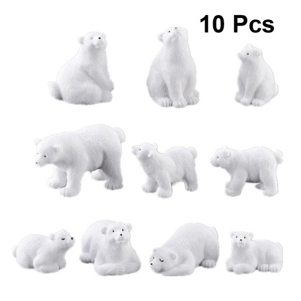 

decorative objects & figurines 10pcs micro landscape polar bear ornament adorable adornment resin craft desk(mixed style)