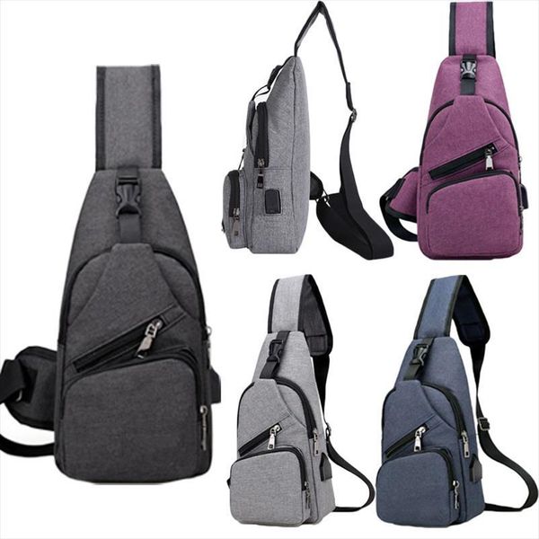 

noenname anti theft mens usb with charger port outdoor sport chest bag crossbody shoulder men women backpack messenger pack