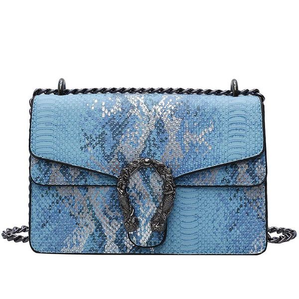 

evening bags ladies shoulder snake pattern retro small square messenger