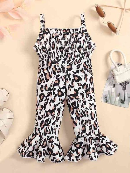 

baby leopard shirred flare leg cami jumpsuit she, Blue