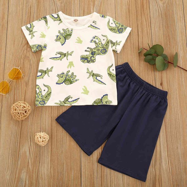 

children dinosaur boys' and girls' home suit summer, White