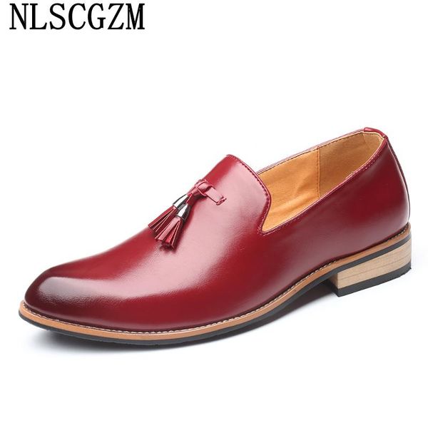 

dress shoes tassels loafers mens wedding coiffeur leather men formal office 2021 italian oxford slip on for, Black