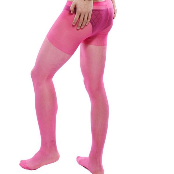 

men's socks fetish tights for men transparent exotic apparel underwear body stockings rose red man gay pantyhose medias de hombre, Black