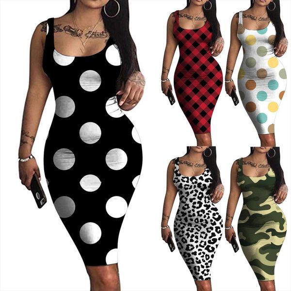 

40 gradient tank women dress polka dot sleeveless bodycon party vestidos, Black;gray