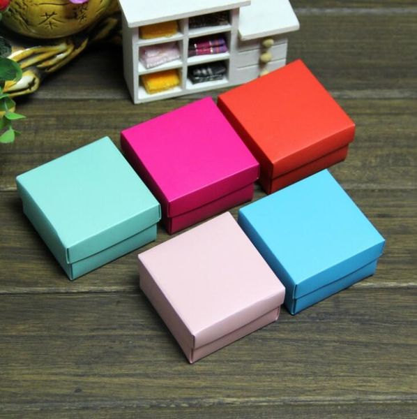 

gift wrap 20pcs small box with cover color kraft paper wedding party candy boxes boutique jewelry 6.5x6.5x3.8cm