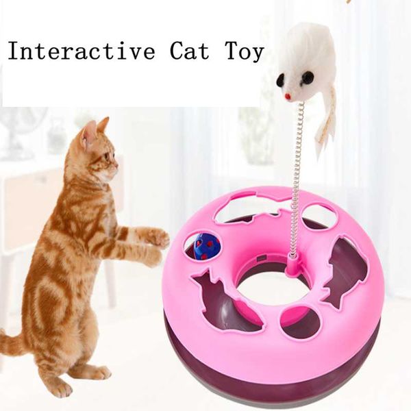

cat toys toy spring mouse tease turntable pet supplies for interactive