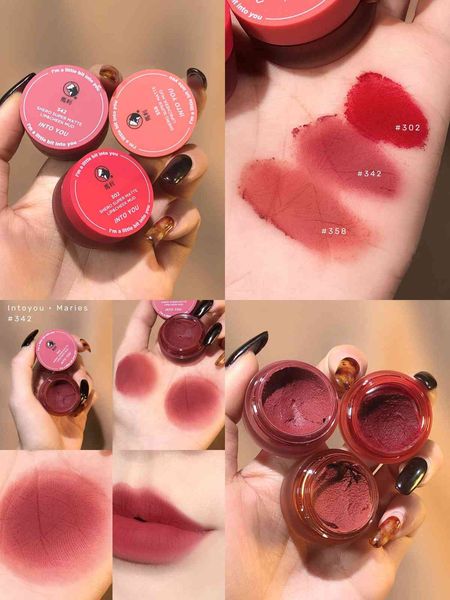 

new arrival cheese jelly lip mud velvet matte gloss cheek dual use women makeup waterproof and long-lasting nude
