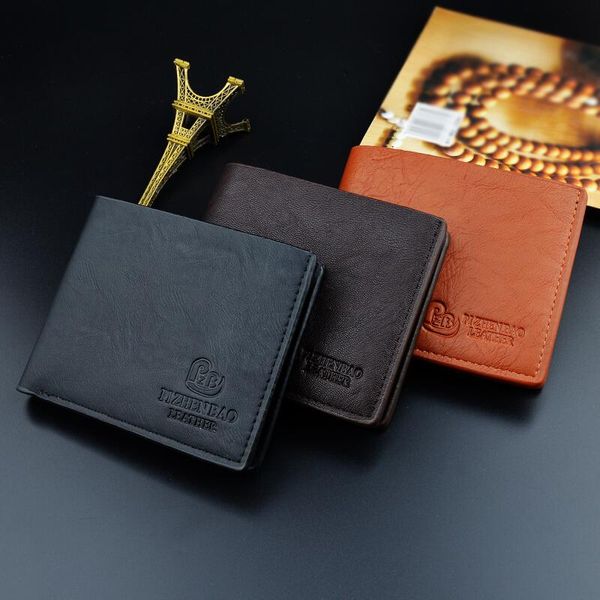 

wallets casual men's short wallet korean thin open storage card holder, Red;black