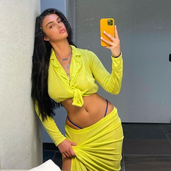 

women's swimwear pareo women summer clothes 2021 beach dress for ladies wear solid color bandage shirt suit skirt polyester, White;black