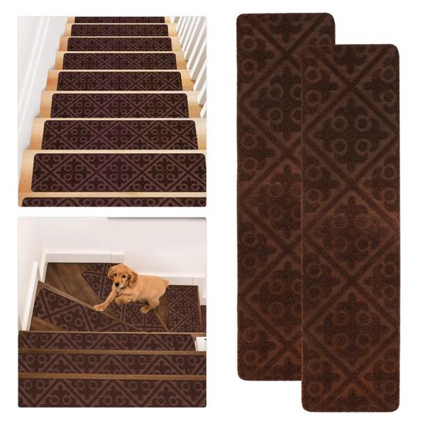 

carpets 2pcs warm stair mats non-skid self-adhesive household step pad