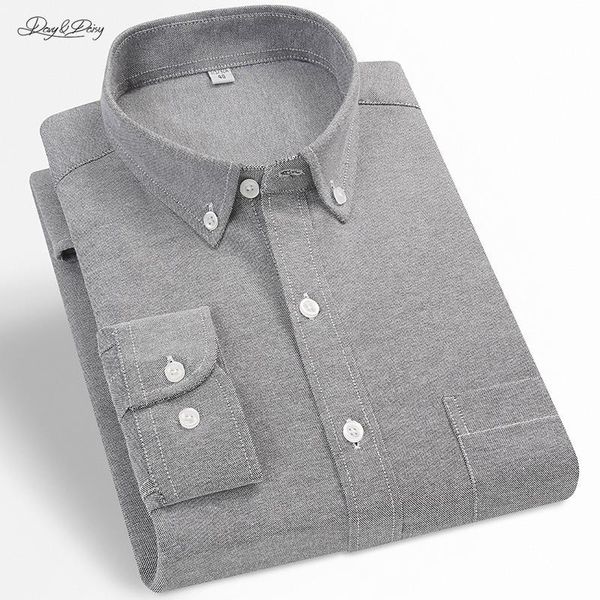 

men shirt long sleeve 60% cotton oxford striped casual cloth business male four season solid buttom-down sh044 men's shirts, White;black