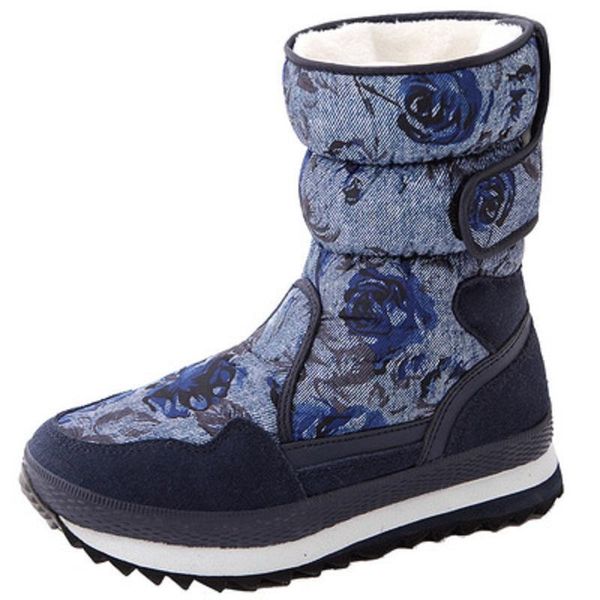 

boots winter ladies snow wild time comfortable and light breathable plus velvet non-slip warm in the blue tube, Black