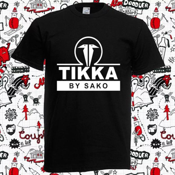 

new tikka by sako firearms gun logo men's black t-shirt size s to 3xl, White;black