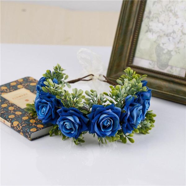 

hair clips & barrettes wedding accessories handmade wreath headdress head flower headband seaside vacation bridesmaid girl flannel adjustabl, Golden;silver