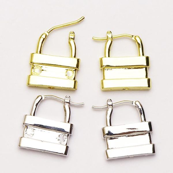 

pairs lock shape drop earrings long charms women jewelry fashion gift for 51380 dangle & chandelier, Silver
