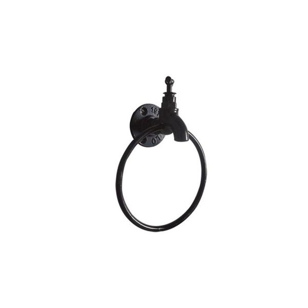 

hooks & rails industrial wall mounted towel ring holder retro kitchen bathroom storage rack organizer hanger shelf