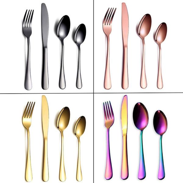 

dinnerware sets 4pcs cutlery set thick stainless steel polished silverware western steak four-piece household kitchen tools
