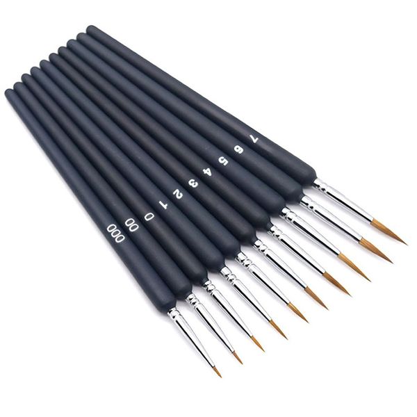 

9 stitches/set different size hook fine line brush fine paint brush artist gouche aquarel acryl painting brush art level
