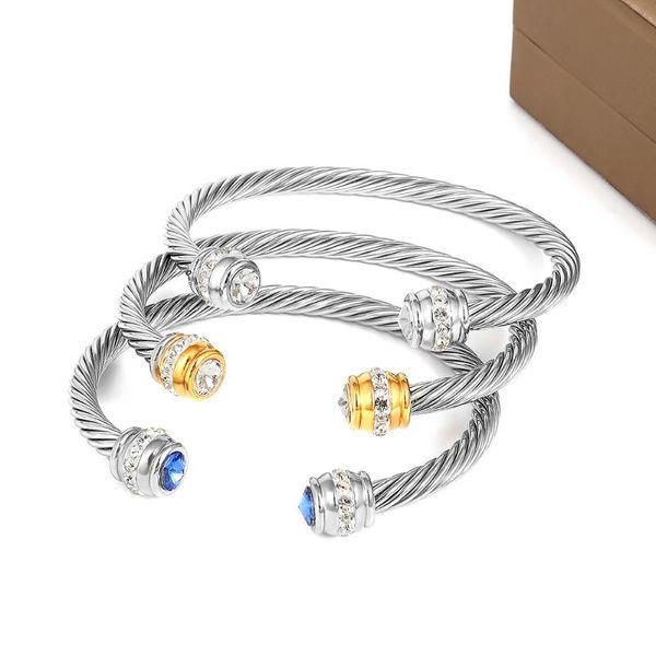 

bangle selling titanium steel cable zircon fashion jewelry fine wristband accessories hand ornament realizable, Black