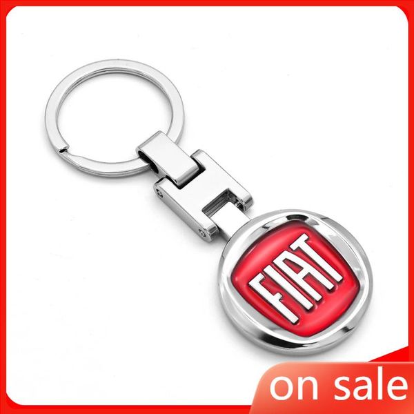 

keychains 3d metal car keychain creative double-sided logo key ring accessories for fiat- 500 500l 500x 124 bravo ont panda pu, Silver