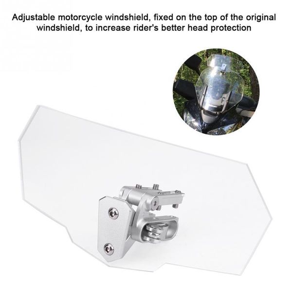 

motorcycle windshield adjustable clip on shut-off extended lock universal