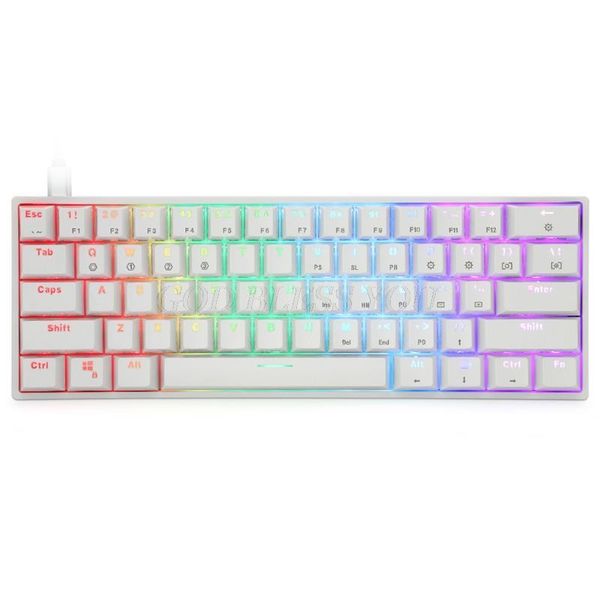

gadgets sk61 mini portable 60% mechanical keyboard gateron optical switches rgb backlit swappable wired gaming for pc mac