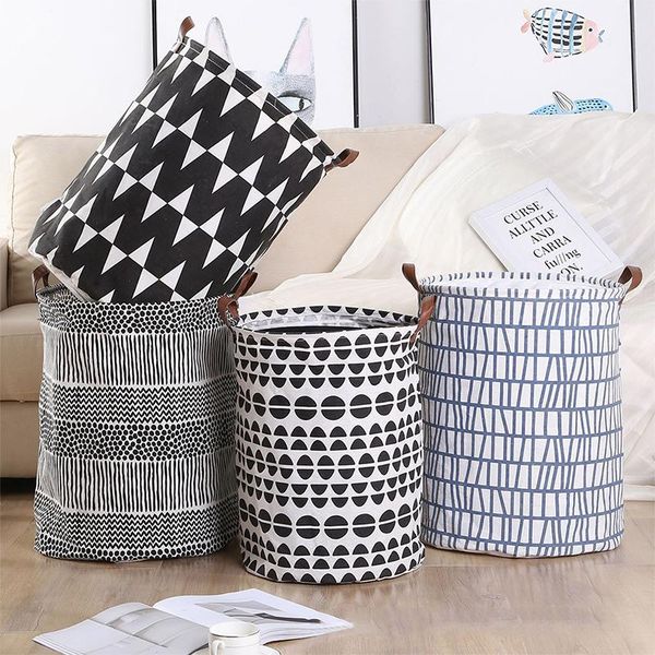 

cotton linen multi-function sundries receiving barrel dedroom tissue fashion office storage bucket household pe coating deskclothing & w
