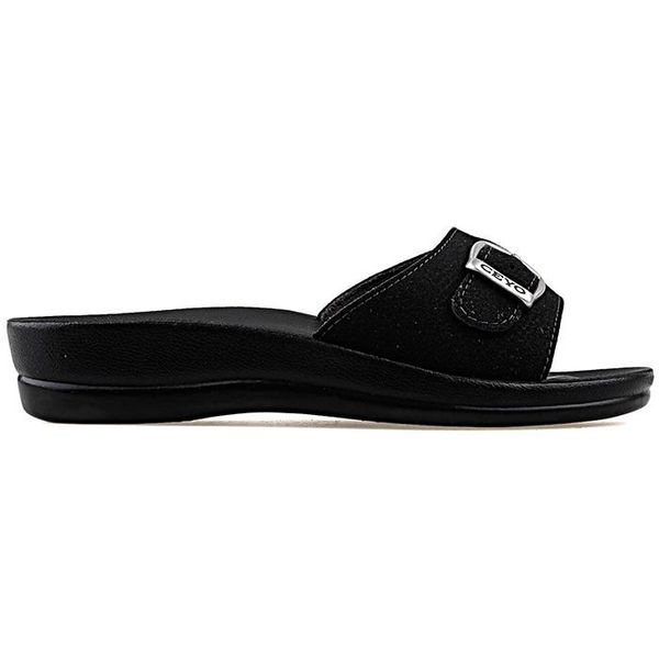 

ceyo casual minerva buckled daily women slippers, Black