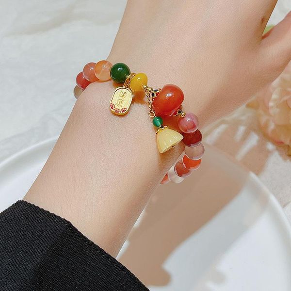 

bangle retro simple agate shower natural stone bracelets women jewelry, Black