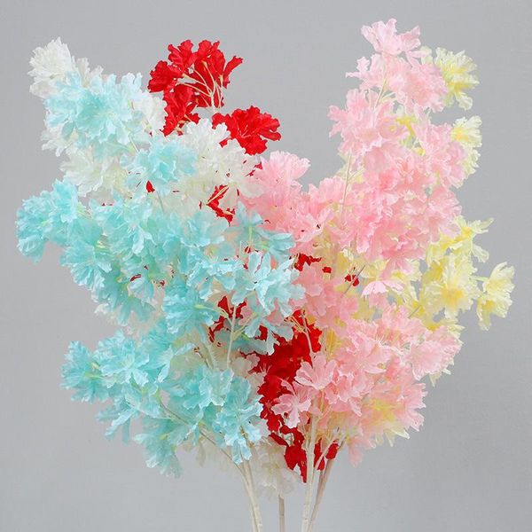 

decorative flowers & wreaths simulation lagerstroemia cherry white pole blossom waterfall snow wedding ceiling decoration flower