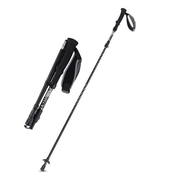 

trekking poles folding tungsten steel tip with adjustable wrist strap removable outdoor aluminum alloy crutches