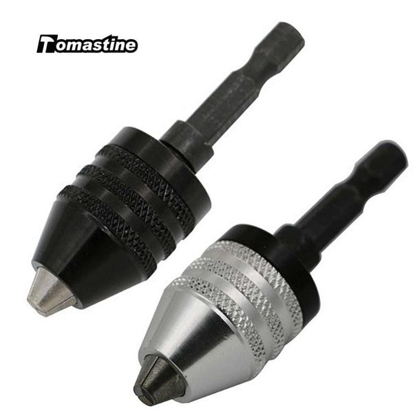 

professional drill bits 1/4" aluminum alloy 0.5-3mm clamping range driver tool accessories keyless adapter impact shank chuck for screw