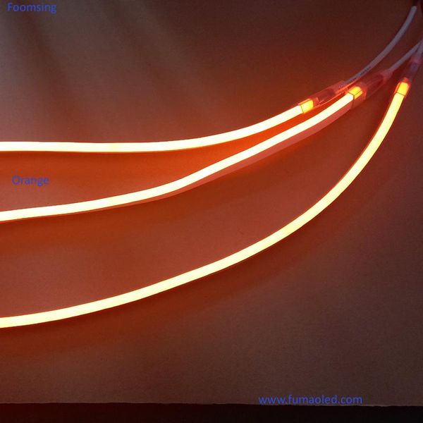 

8*16mm orange led silicone flex neon strip with 12v inverter in 3m length strips