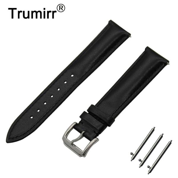 

watch bands 22mm first layer genuine leather band quick release strap for lg g w100 / w110 urbane w150 wrist belt bracelet, Black;brown