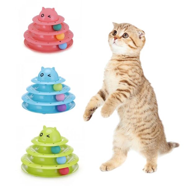 

cat toys toy ball pet intelligence triple play disc three tower of tracks turntable products 5