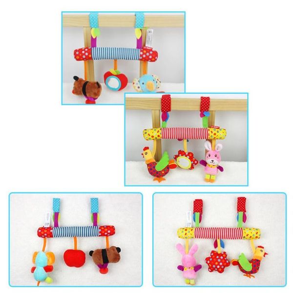 

stroller parts & accessories hanging car seat toys infant baby activity plush toy bar mobile with musical doggy rattles monke