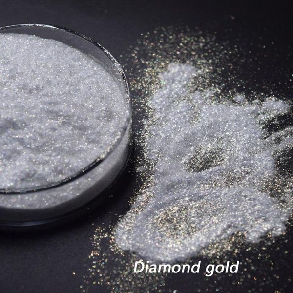 

nail glitter 20g -white diamond powder ,iridescence pearlescent dust,cosmetic grade shimmering diamonds irregular pigment 6colors, Silver;gold