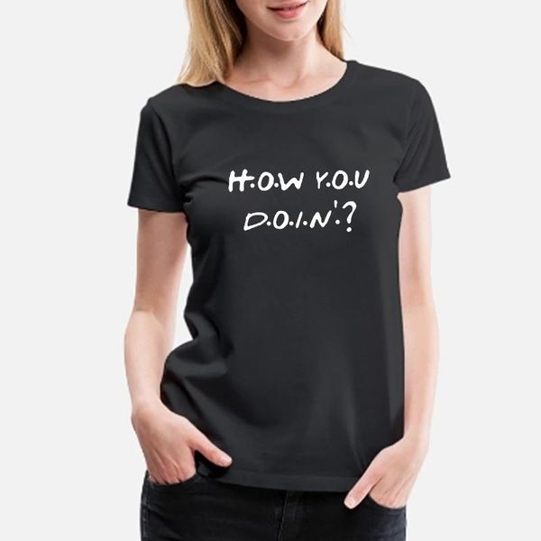 

women's t-shirt summer woment shirt how you do'in letter print color dot women short sleeved tshirt casual tee, White